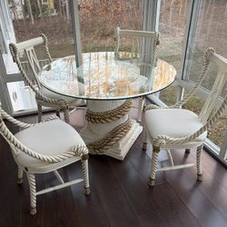 Unique Roman Style Italian Dinning Table & Four Chairs