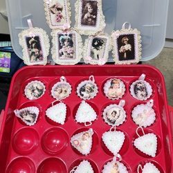 22 Shabby Hand Crafted One Of A Kind Ornaments 