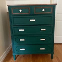 Green Dresser With Mother Of Pearl Knobs 