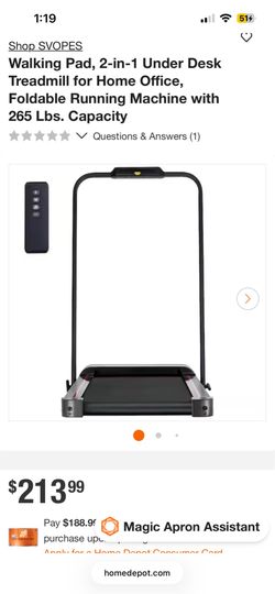 Walking pad/under desk treadmill