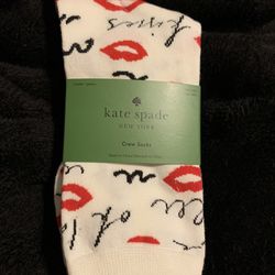 Kate Spade Kisses 3 Pk Nwt Crew Socks 