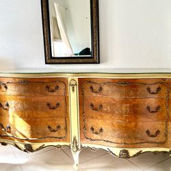 Antique Vintage Romweber French Rococo Louis XV Serpentine Double Dresser, Mid-20th century