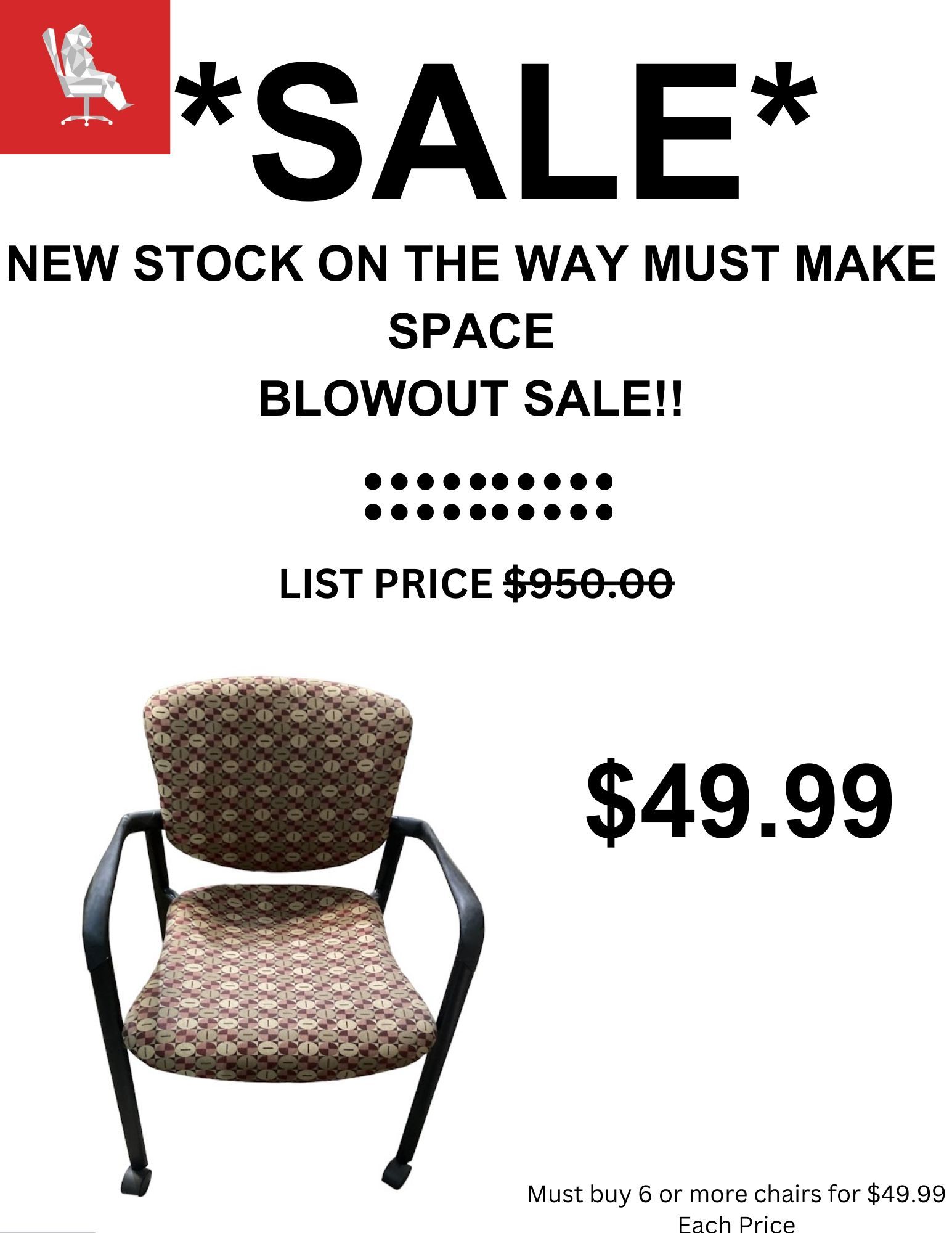 HAWORTH IMPROV SIDE CHAIR WITH CASTERS