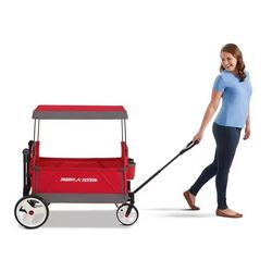 Radio Flyer Convertible Kid & Cargo Stroller Wagon with Canopy: Steel & Plastic Frame
