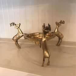Metal Deer Large Candle Holder