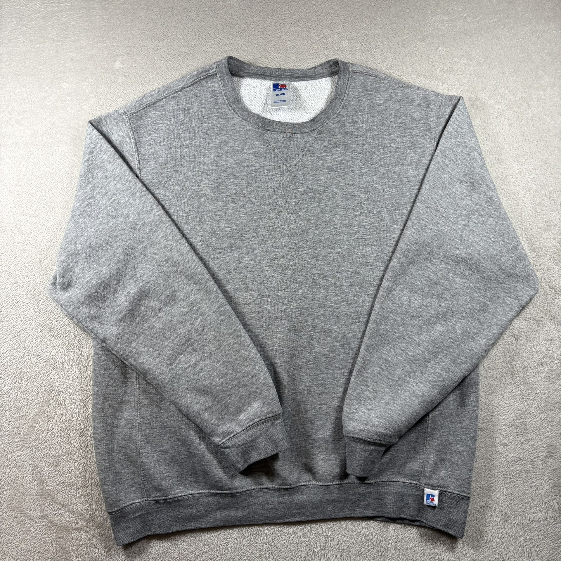 Vintage 90s Russell Athletic Crewneck Sweatshirt Mens XL Gray Blank USA #1468