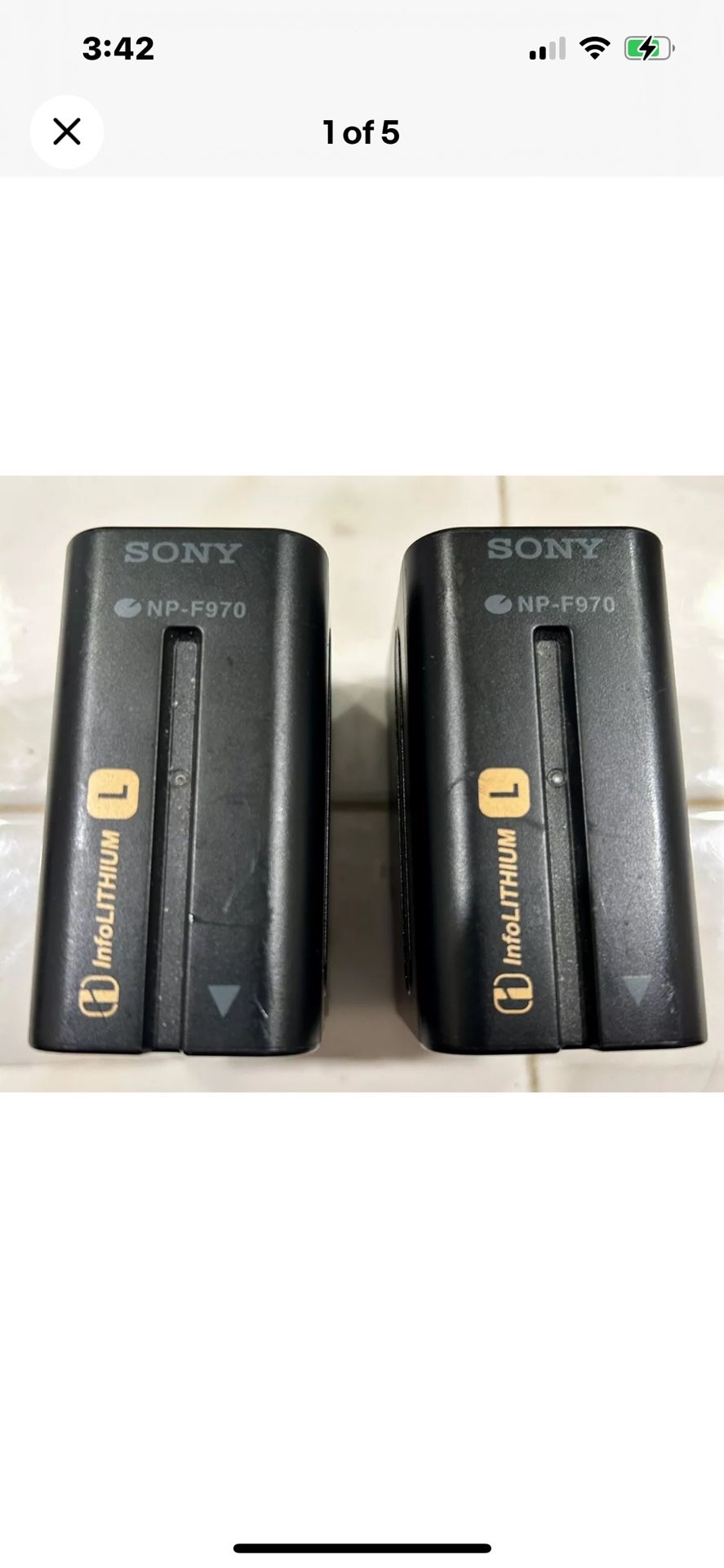 (1) Sony NP-F970 Li-Ion Camcorder Fully Tested $30 Each W LED Charger Included !