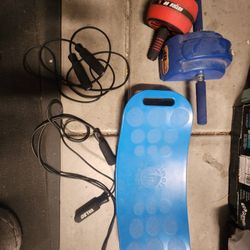 Abdominal Roller $10, AB Slide $10,Simply Fit Board $15, Valeo Jump Ropes $5ea. $40 For All