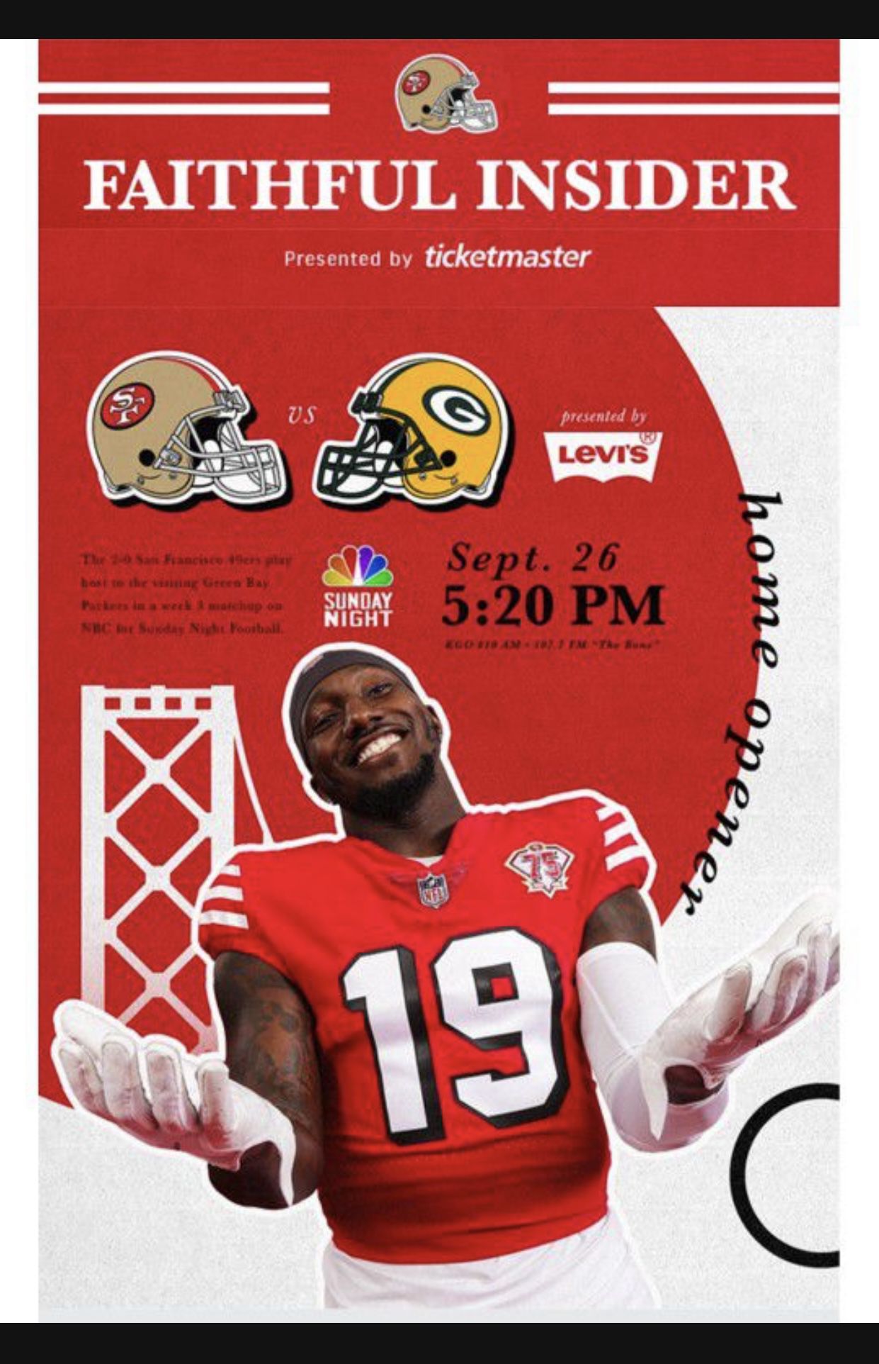 49ers vs Packers  All Inclusive Field Seat 2 Tickets 