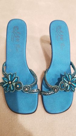 Turquoise & Blue evening shoes