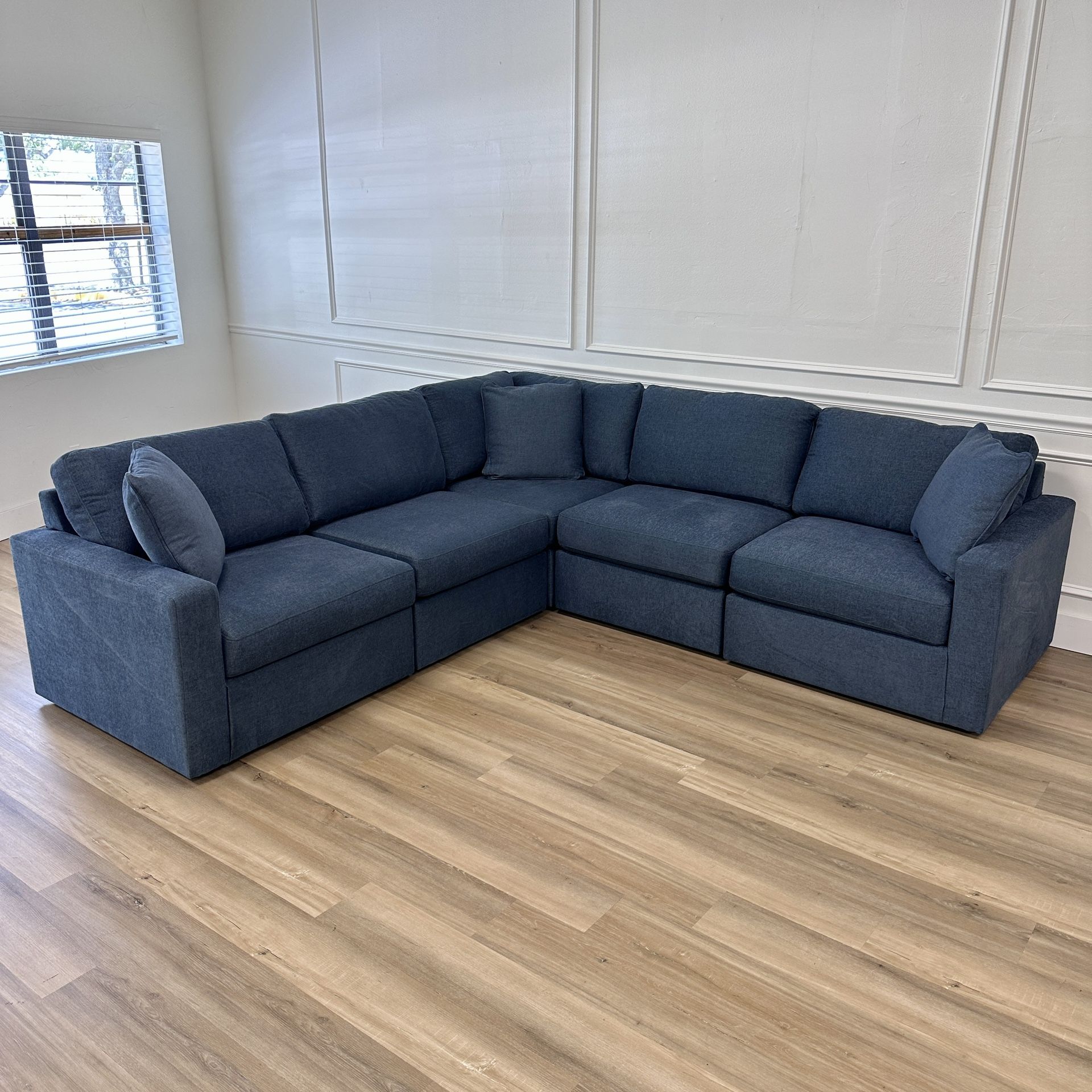 New Modular Blue Sectional Couch