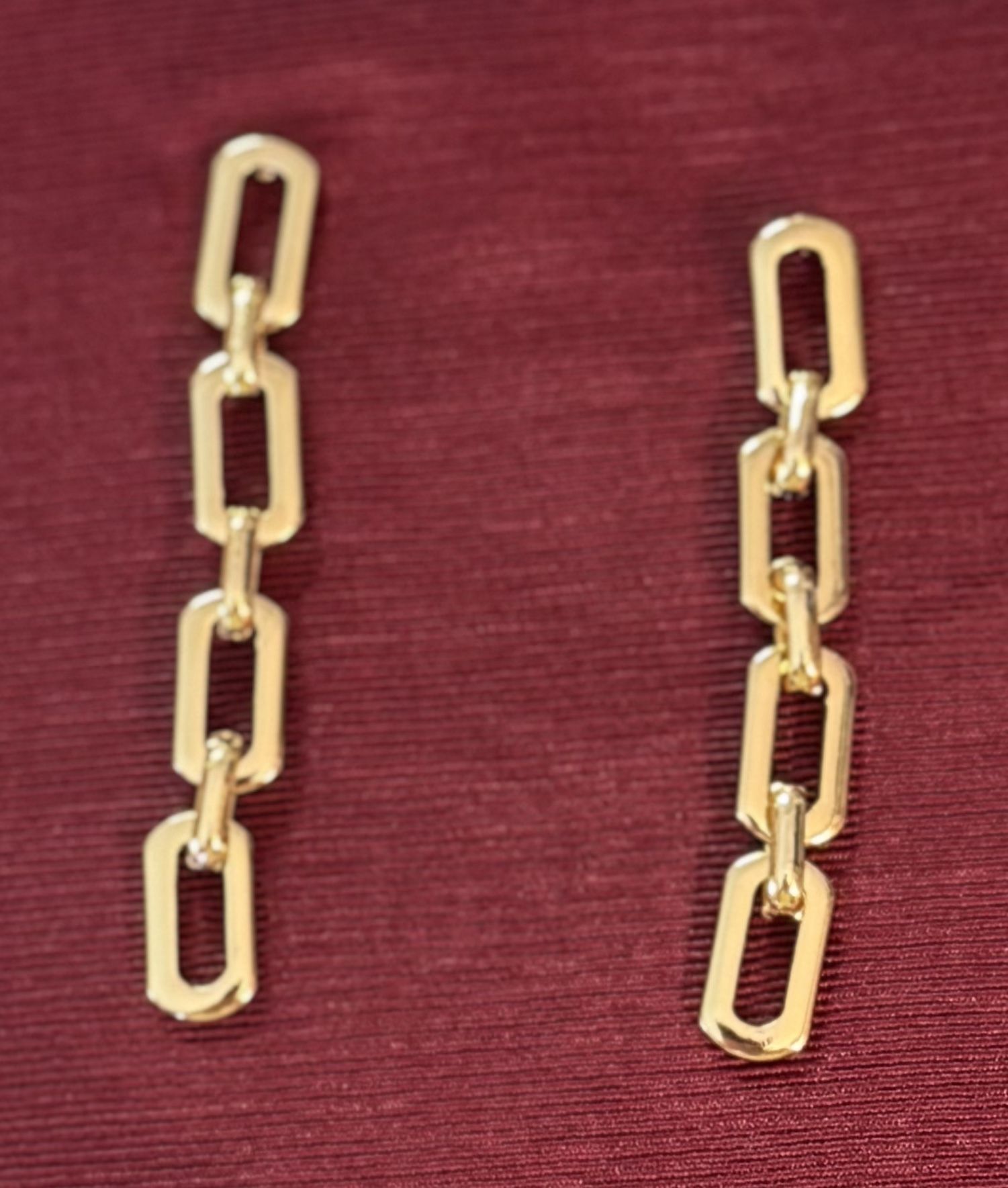 Gold Chain Drop Earrings 14K Plated New!!
