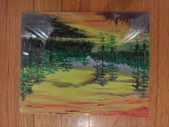 Homemade Lobster Trap Art Ceramic Tile Painting 