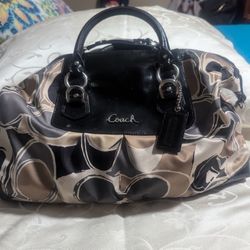 Coach Multicolor Sateen Ashley Scarf Print Satchel Purse