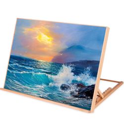 XL A2 Drawing Board Adjustable Wood Art Easel 5-Position 25 1/2”×18 3/8” Drafting & Sketching