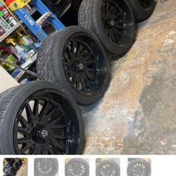Black Rims & Tires Nitto 420V 305/35R24