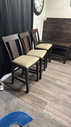 Large brown wood table