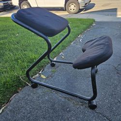 Ergonomic Kneeling Chair – Black Fabric with Metal Frame