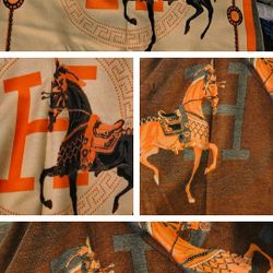 Hermes Silk And Cashmere Shawl 
