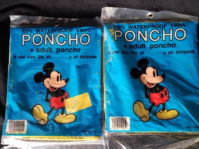 2 Adult Ponchos Vintage 