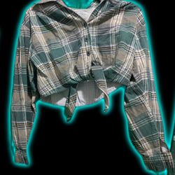 Green And Khaki Crop Top 