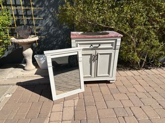 Bathroom Vanity Marble Top with Matching Mirror