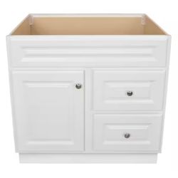 Glacier Bay Hampton 36 in. W x 21 in. D x 33.5 in. H Bath Vanity Cabinet without Top in White