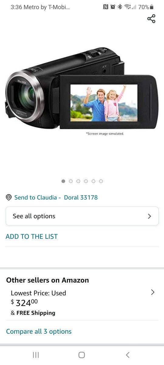 Panasonic HC- V180 Video Camera High Definition