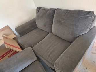 Gray Fabric Two-Seat Sofa