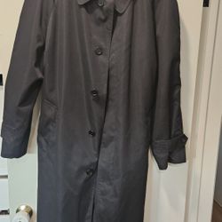 Men's Black Executive STAFFORD Trench Coat Size 46