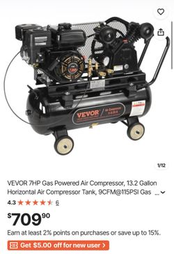 VEVOR 7HP Gas Powered Air Compressor