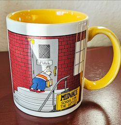 VINTAGE Midvale School for the Gifted The Far Side Yellow Coffee Mug