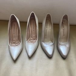 2 Pairs Pearls Women Heels Shoes Size 6