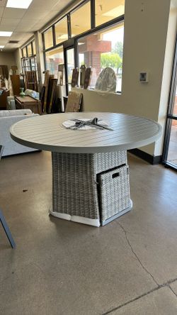Tall Round Patio table with Firepit