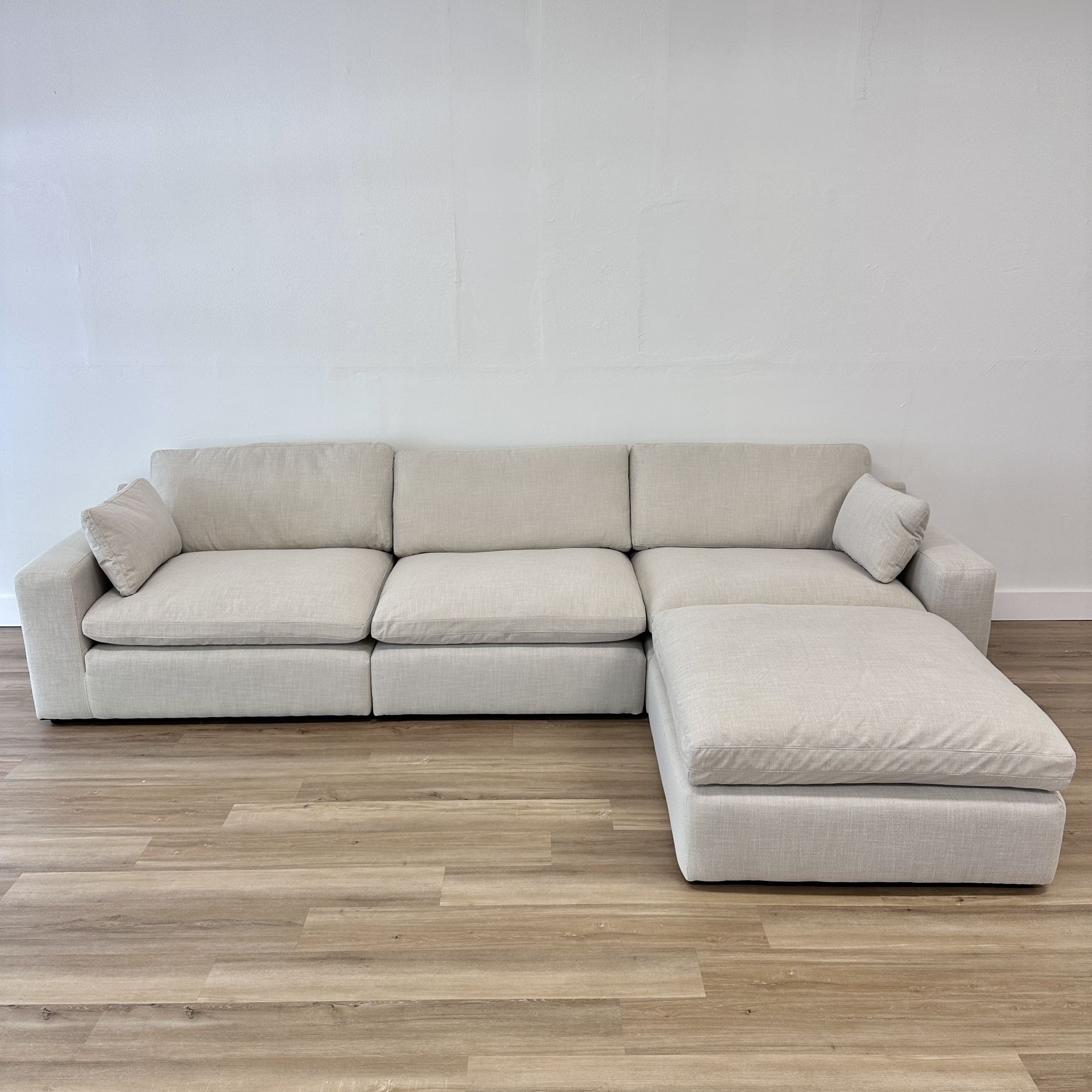 NEW Beige Linen Cloud Couch Sectional