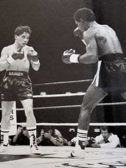 Boxing Match framed Photo From Tacoma WA. 1988.  