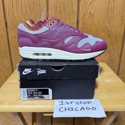 Nike Air Max 1 Patta Waves Rush Maroon DO9549-001 Mens 10.5 NEW