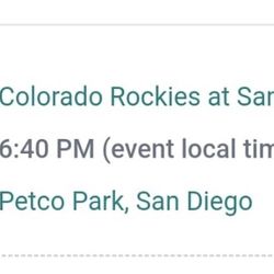 Padres Tickets 3 Total