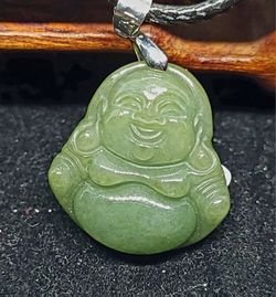 Burmese Jadeite Pendant Happy Mini Buddha. 