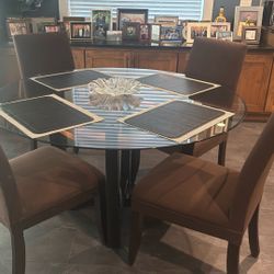 Macy’s Glass Dining Table & 4 Chairs