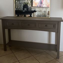 Solid Wood Console Table 3 Drawers (4ft L x 1ft 1/2” D x 29” H)