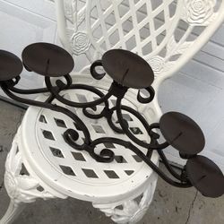 WROUGHT IRON CANDLE HOLDER