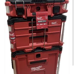 Milwaukee PACKOUT Pack Out 22 in. Medium Box Modular 3-Drawer Multi Drawer Box 19 in. Rolling Drawer Tool Box  $425 