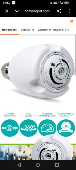 Earth Spa 3-Spray with 1.5 GPM 2.7-in. Wall Mount Adjustable Fixed Shower Head in White, (1-Pack