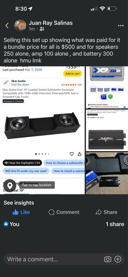 Sub and amp and battery setup