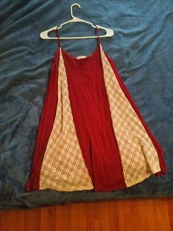Red tank dress with lace accents size L
