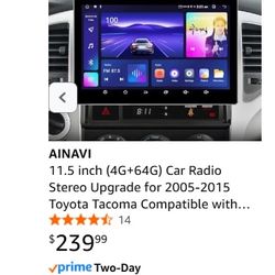 11.5 inch (4G+64G) Car Radio Stereo Upgrade for 2005-2015 Toyota Tacoma Compatible with Carplay