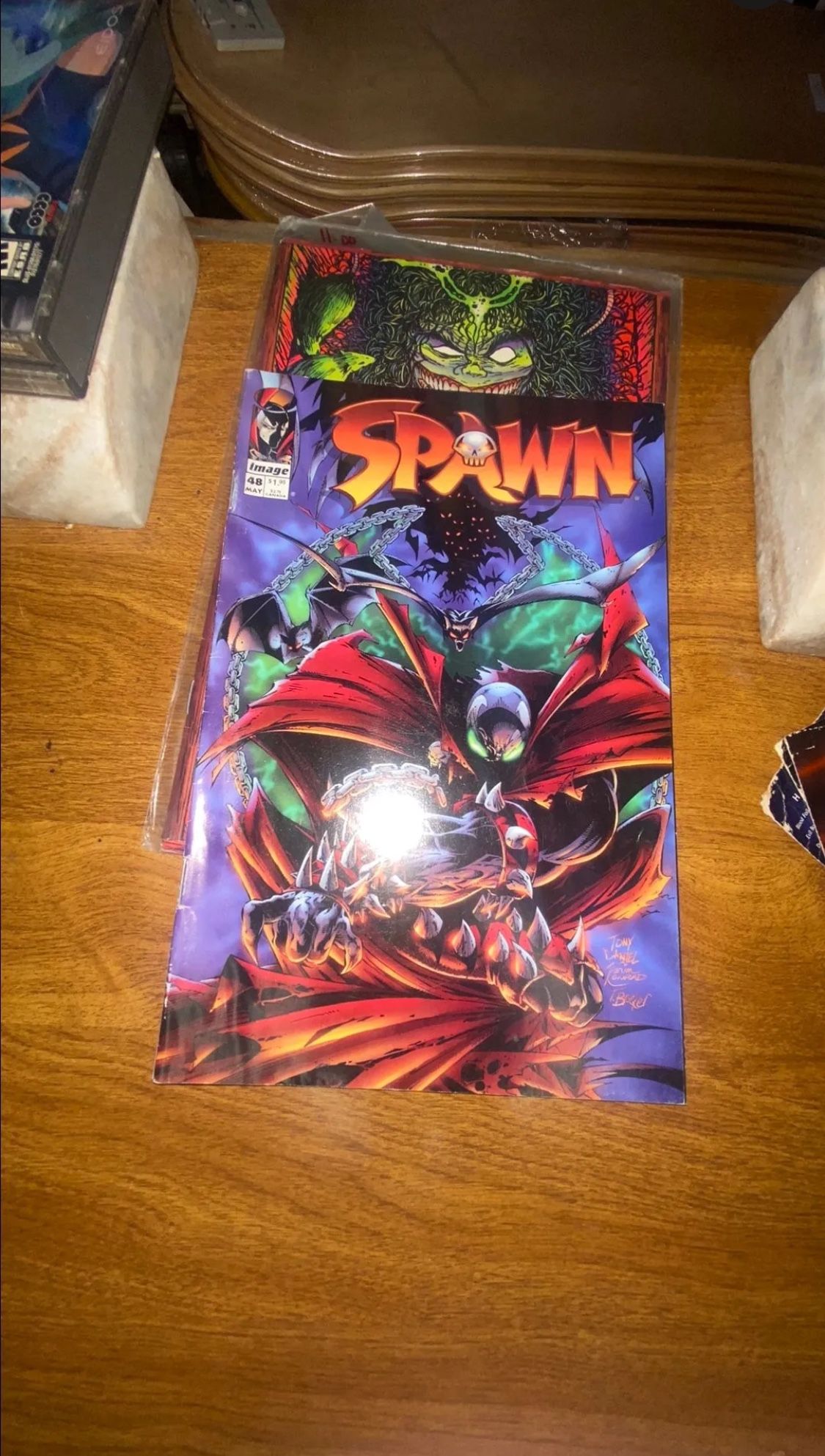 Spawn #48 comic Has dings and chips Poor condition