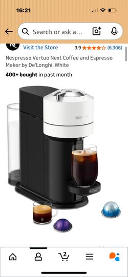 Nespresso Vertuo Next Coffee and Espresso Maker by De'Longhi, White