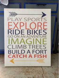 Kids Adventure Wall Art / Canvas Sign - $5